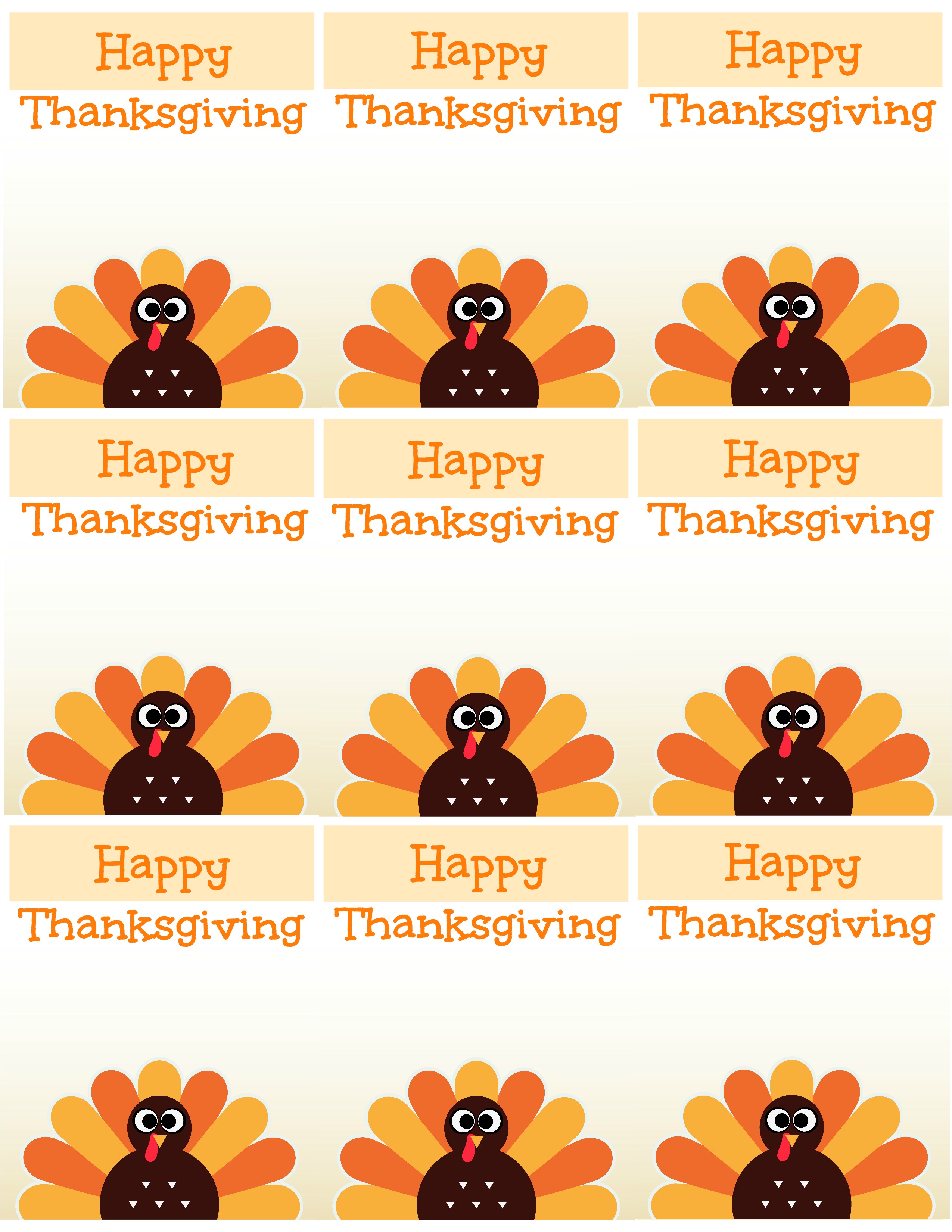 Thanksgiving Place Card Templates